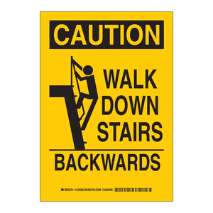 Panneau de sécurité pliable pour intérieur et extérieur : Attention, marcher en arrière sur les escaliers, sol mouillé - Product Image 2
