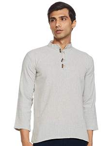 Estilo algodón corto Kurta para hombres cómodo y elegante Ropa Étnica algodón hombres nepalí corto Kurta - Product Image 6