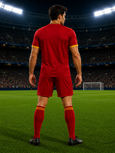 Shorts de football personnalisés professionnels pour hommes, 100 % polyester respirant, imprimés par transfert thermique, sublimés, en maille ajustable - Product Image 5