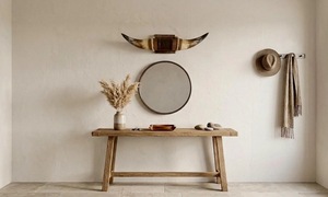 Ensemble de cornes de bœuf montées, écologiques, faites à la main, rustiques, modernes, polies, thème animalier, style western, pour décoration intérieure, Pâques - Product Image 4