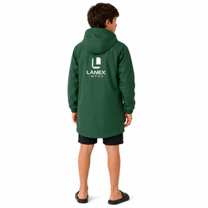 Custom Kids Waterproof Swim Parka Jacket with Hood | Windproof Fleece Lined Long Changing <b>Robe</b> <b>Coat</b> for Swimming Surfing & Beach - Product Image 4