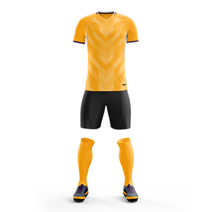 Ensemble de maillot de football personnalisé pour homme, vert néon, short noir, col rond sublimé, manches courtes, respirant, séchage rapide, évacuation de l'humidité - Product Image 4