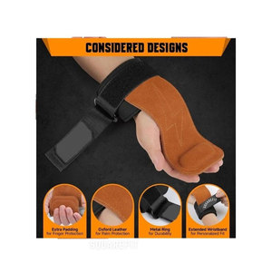 Soporte de Muñeca Deportivo de Cuero Negro con Cierre de Velcro para Levantamiento de Pesas, Universal para Adultos - Product Image 2