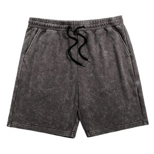 2026 Summer Heavyweight Washed Canvas Mid Waist Drawstring Closure <b>Quick</b> <b>Dry</b> <b>Shorts</b> 100% Cotton Streetwear Vintage Acid Wash Men - Product Image 1