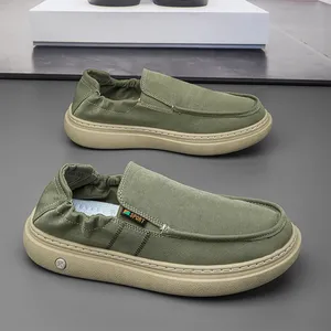 Mocasines Verdes Sin Cordones para Hombre - Zapatillas Planas de Lona Suave, Zapatos Casuales, Zapatos de Conducir para Primavera, Ideales para el Trabajo, Viajes y el Día a Día - Product Image 3