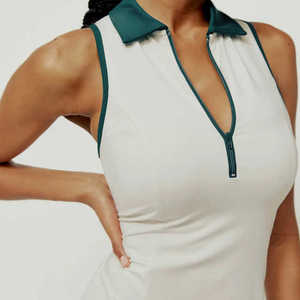 Ensemble respirant 2 pièces (haut et jupe) pour pickleball, avec poches, idéal pour la gym, le fitness, le tennis, personnalisable avec logo - Product Image 4