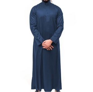 Vêtements islamiques arabes du Moyen-Orient en gros, robe longue Abaya pour hommes, Jubba Thawb Thobes pour hommes adultes, respirant - Product Image 1