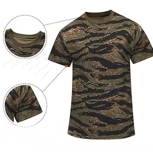 Camiseta de Camuflaje para Hombre, Manga Corta, Cuello Redondo, Corte Regular, Transpirable, Informal, Estampada, Tejido de Poliéster - Product Image 3