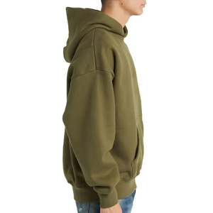 Sudadera con Capucha para Hombre, Color Verde Claro, Corte Regular, Color Sólido, Informal, Tejida, Manga Larga, con Bolsillos, para Otoño - Product Image 6