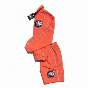 Ensemble de survêtement court pour homme en nylon avec passepoil contrastant, coupe-vent, deux pièces, streetwear, vêtements de sport, léger, résistant à l'eau - Product Image 3