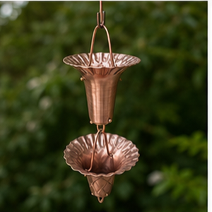ชุดถังแขวนโซ่ทองแดงสำหรับตกแต่งสวนกลางแจ้ง สไตล์เรียบง่าย - Product Image 5