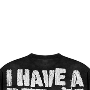 T-shirt à manches longues noir surdimensionné pour homme Archive, imprimé photo « I Have A Dream », style streetwear, coupe jersey, 100 % coton - Product Image 4