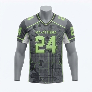 Maillot de football américain personnalisé pour homme, uniforme de football sublimé avec impression de carte de ville, vêtements de sport à manches courtes, tenue d'équipe professionnelle - Product Image 3