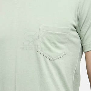 T-shirts unis à poche sur mesure les plus populaires, nouveau style, col rond - Product Image 6