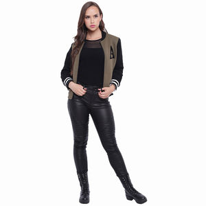 Chaqueta Varsity de Béisbol con Estampado de Letras, Informal, Holgada, a la Moda, para Mujer, Chaqueta Corta, Chaquetas Varsity para Mujer - Product Image 6