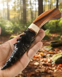 Daga de Cristal de Obsidiana Negra - Athame de Vidrio Volcánico Natural - Cuchillo Ritual de Sanación Espiritual - Coleccionable al por Mayor - Product Image 2