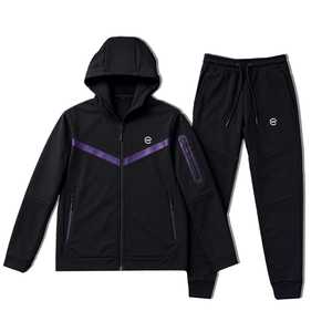 Ensemble de jogging unisexe décontracté à capuche en polaire unie, coupe régulière, respirant, écologique, grande taille, pour l'hiver - Product Image 1