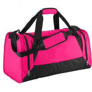 Custom Logo Pink <b>Duffel</b> <b>Bag</b> 30-<b>40L</b> Adjustable Strap Zipper Closure Unisex Casual Style Gym <b>Bag</b> Polyester Material - Product Image 1