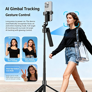 Palo de Selfie Extensible de 1.92m con Seguimiento IA, Doble Luz de Relleno y Control Remoto por Gestos y Bluetooth para Transmisiones en Vivo y Vlogging - Product Image 3