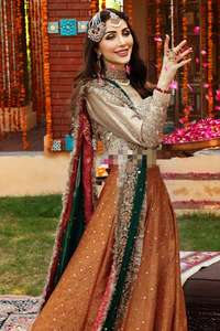 Robe de soirée pakistanaise pour filles, très tendance, pour mariage et fête, avec de riches broderies et de magnifiques perles. - Product Image 4