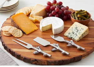 Ensemble de couteaux à fromage en acier inoxydable avec manche en forme de branche de chêne moderne, outil de cuisine durable pour servir le fromage et usage hôtelier - Product Image 4