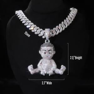 Hot Selling Moissanite <b>Pendant</b> Custom Font Rabbit <b>Bail</b> 925 Silver Iced Out Vvs Custom Moissanite <b>Pendant</b> - Product Image 4