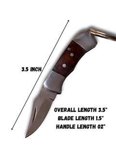 A&M Handmade Stainless Steel <b>Mini</b> Folding Pocket Knife with Wood Handle and <b>Keyring</b> Survival Wholesale EDC ODM Hunting Knives - Product Image 2
