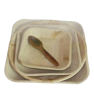 <b>Square</b> Palm Leaf Tray <b>Set</b> Biodegradable Disposable Eco-Friendly Traditional Party Takeaway Use - Product Image 5