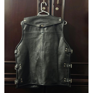 Mens Faux Leather <b>Gothic</b> Biker Vest Steampunk Style with Metal Buckle & Studs 2026 - Product Image 4