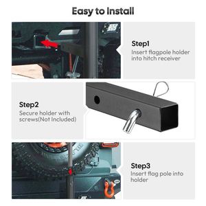 15"x2"x18" Universal Hitch Mount Flagpole Holder Compatible with Flagpoles Within 1 2 Hitch R - Product Image 6