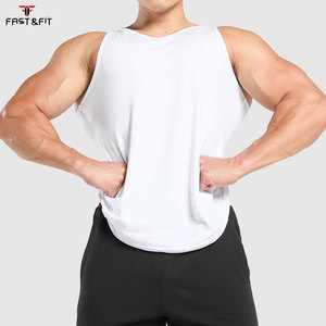 Débardeur Homme 100% Polyester Séchage Rapide Respirant Côtelé Extensible Blanc Sans Manches Personnalisable pour Entraînement Fitness - Product Image 5