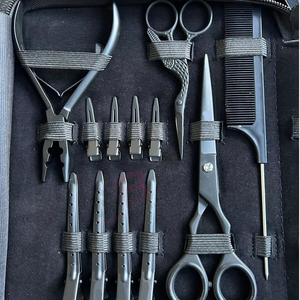 Kit d'outils pour extensions de cheveux avec étui en cuir, instruments en acier inoxydable, pinces à cheveux, outils pour extensions de cheveux avec taille personnalisée - Product Image 6