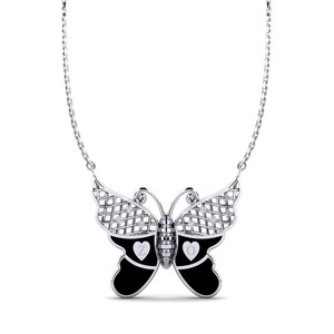 Collar con Colgante de Mariposa con Piedras de Circonio, Iniciales Personalizadas Z O, Plata 925, Aleación de Moissanita, Joyería de Regalo Unisex - Product Image 1