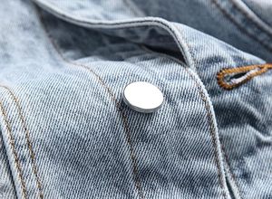 Veste en jean décontractée pour homme, couleur unie, hiver 2025, 100% coton, logo sur le devant, respirante, écologique, séchage rapide, haute qualité, 280g - Product Image 2
