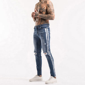 Vente en gros Nouveaux Jeans en denim déchirés Coupe classique Respirants Broderie Boutons Pantalons décontractés Printemps - Product Image 6