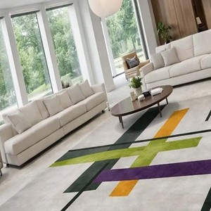 Modern Abstract Line Area Rug Large Living Room Carpet Minimalist Hand Tufted <b>Floor</b> Decor Soft Plush Bedroom Carpet Home Rug - Product Image 1