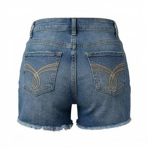 Shorts en jean décontractés pour homme sur mesure, coupe régulière, taille haute, respirant, lavage clair, été hiver, logo personnalisé - Product Image 2