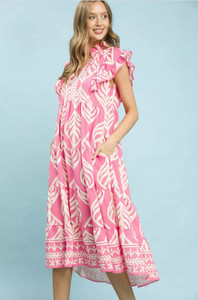 ชุดเดรสแม็กซี่พิมพ์ลายใบไม้พร้อมกระเป๋าจาก Umgee - Product Image 2