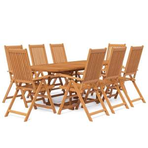 Conjunto de Comedor Grande para Jardín de Madera de Acacia Sólida, Tono Natural y Diseño Elegante para una Experiencia Gastronómica al Aire Libre - Product Image 2