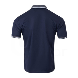 Men's Navy <b>Blue</b> Short Sleeve <b>Polo</b> <b>Shirt</b> Solid Knitted Casual Style Regular Fit - Product Image 2