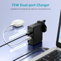 شاحن لابتوب USB-C بقوة 65 واط متوافق مع لينوفو ثينك باد، إتش بي، ديل، أسوس، كروم بوك، أيسر، سامسونج، ماك بوك
