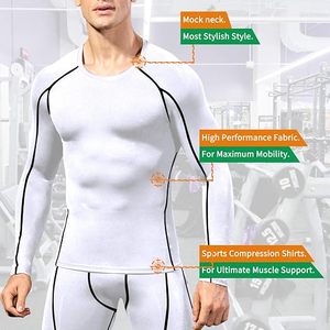Men's Compression Long Sleeve Performance Shirt Premium Quick Dry Compression Base <b>Layer</b> <b>Top</b> Men's Athletic Compression Training - Product Image 4