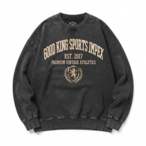 <b>Mens</b> Winter Heavyweight Crewneck Sweatshirt Embroidered Front Logo Custom Made Cotton Fleece <b>Pullover</b> Regular Fit Streetwear - Product Image 1
