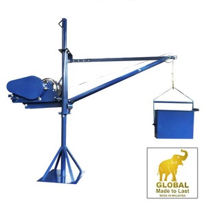 Grue de levage portable bleue pour matériaux de construction avec benne 300 kg pour travaux de bâtiment - Product Image 4