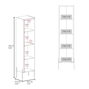 Armadio Shaker Hagi da 180 cm con una Porta e Quattro Ripiani per Stoccaggio in Bagno - Product Image 3