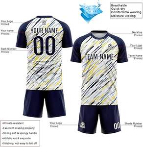 ชุดฟุตบอลดีไซน์ล่าสุด โพลีเอสเตอร์ 100% สไตล์ใหม่ ชุดมืออาชีพสำหรับผู้ใหญ่ คุณภาพพรีเมียม สีสั่งทำได้ แห้งเร็ว - Product Image 3