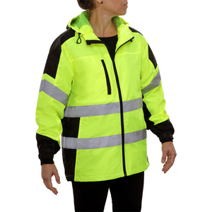 Vestes de travail de sécurité pour hommes, travailleurs de la construction en plein air, bandes réfléchissantes haute visibilité, doublure en polyester - Product Image 1