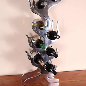 Porte-vin en métal sur pied en aluminium, prix abordable, étagère à vin en métal, étagères de salle à manger, porte-vin de table - Product Image 1