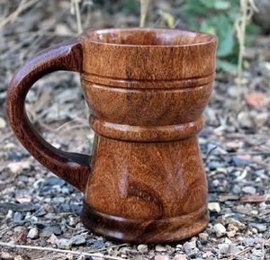 <b>Rustic</b> Wooden Mug Handmade Natural Solid <b>Wood</b> Coffee Cup Eco Friendly Drinkware for Tea Coffee Juice Use - Product Image 4