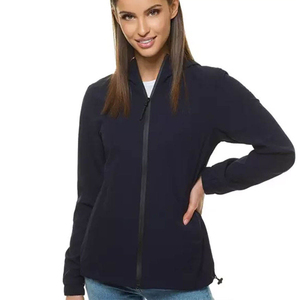 Chaqueta de Forro Polar Azul Marino para Mujer, con Cierre Completo, Cuello Alto, Tejida en Poliéster, Transpirable, para Otoño - Product Image 4